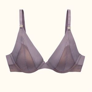 ThirdLove Shadow Stripe Uplift Plunge Bra in Purple Size 32B